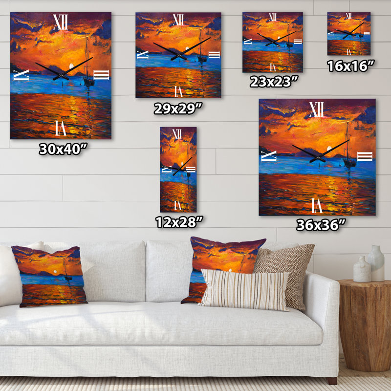 Horloge murale bateau pendant la soirée, Grand