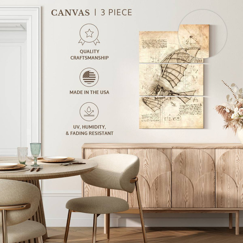 Mehar Flying Machine Leonardo Da Vinci, 32" H x 20" W