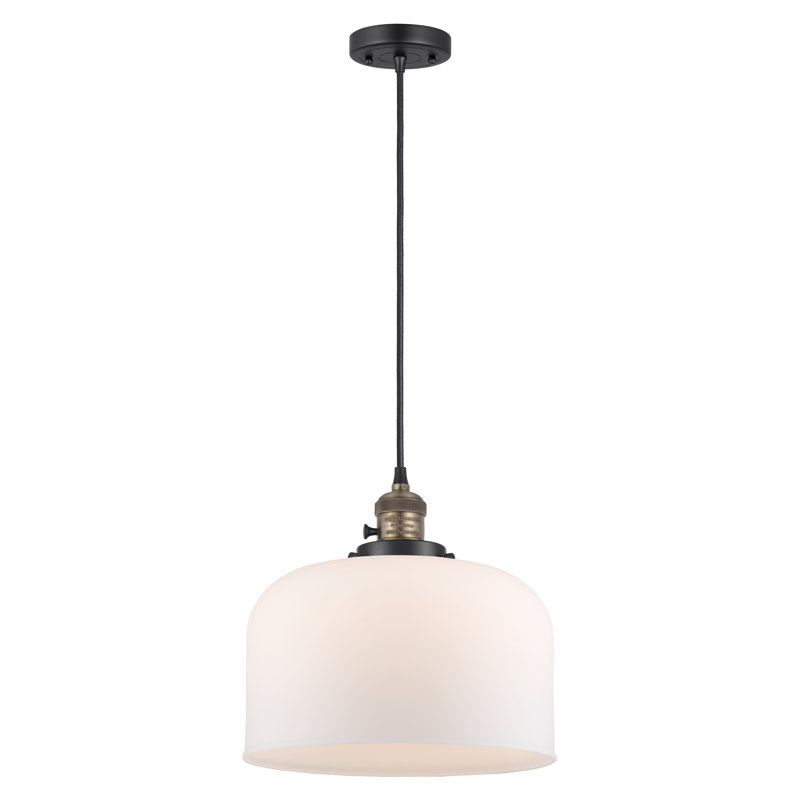 Analiah 1 - Light Single Pendant, LED, Black Antique Brass, Matte White