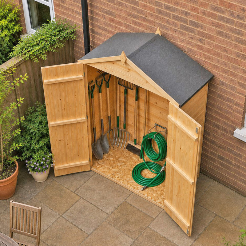 Garden Value 4 Ft. W x 3 Ft. D Overlap Apex Shed, Yes