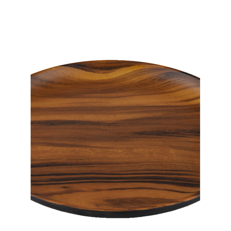 Plateau en céramique d'aspect bois, assiette ronde décorative pour servir des fruits ou une table, décor moderne et campagnard, 12 po de diamètre et 1,25 po de hauteur, paquet de 6