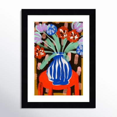 Floral Still Life No 2 by Treechild Wood Framed Wall Art Print