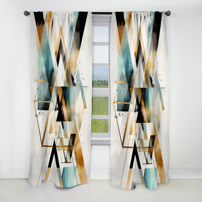 Gryffin - Abstract Curtain - Blackout Geometric Shapes Curtain - 1 Panels