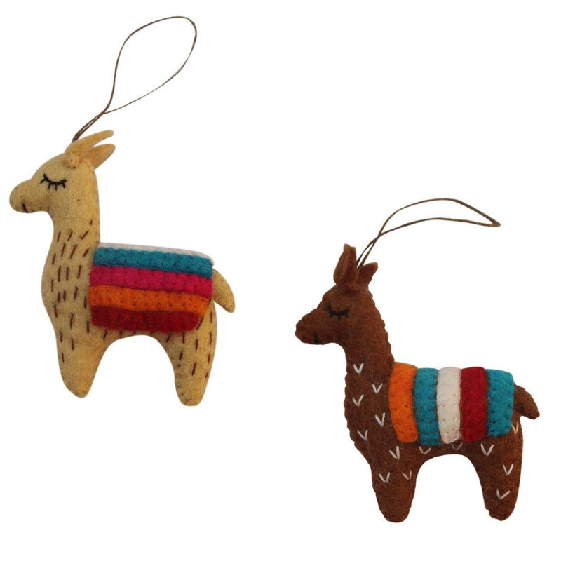 Ensemble de 2 figurines suspendues brun clair et brun