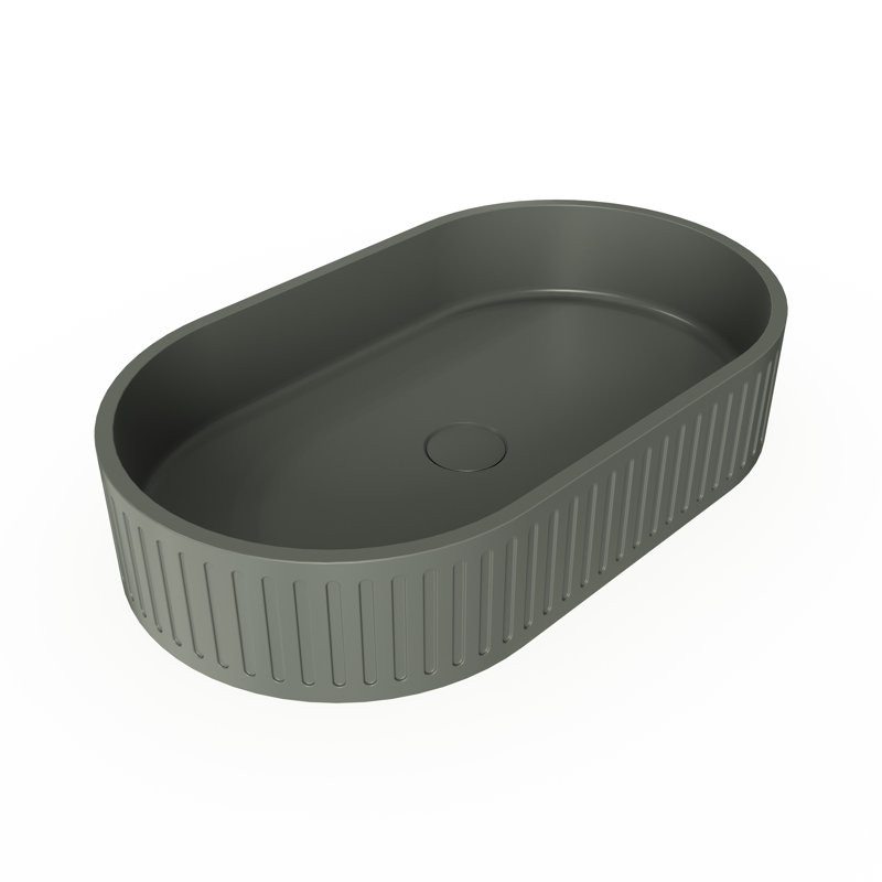 Concrete Vessel Oval Modern Bathroom Sink