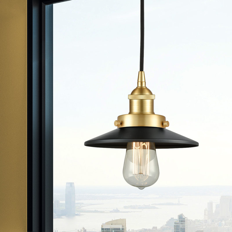 California 1 - Light Single Pendant, Matte Black, Satin Gold