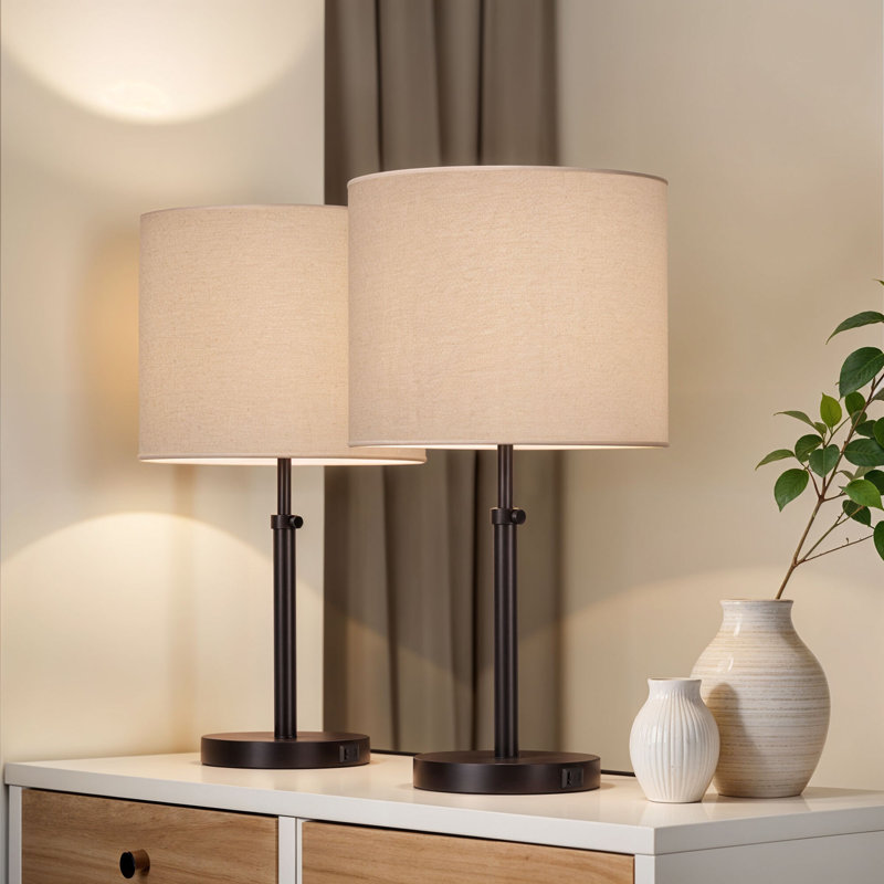 Beckett Lamp with USB Ports