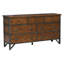 Meubles de chambre à coucher 1 pièce commode 7 tiroirs en bois brun rustique et bronze industriel