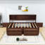 Lit capitaine double en bois avec armoires, tablettes de rangement et tiroirs