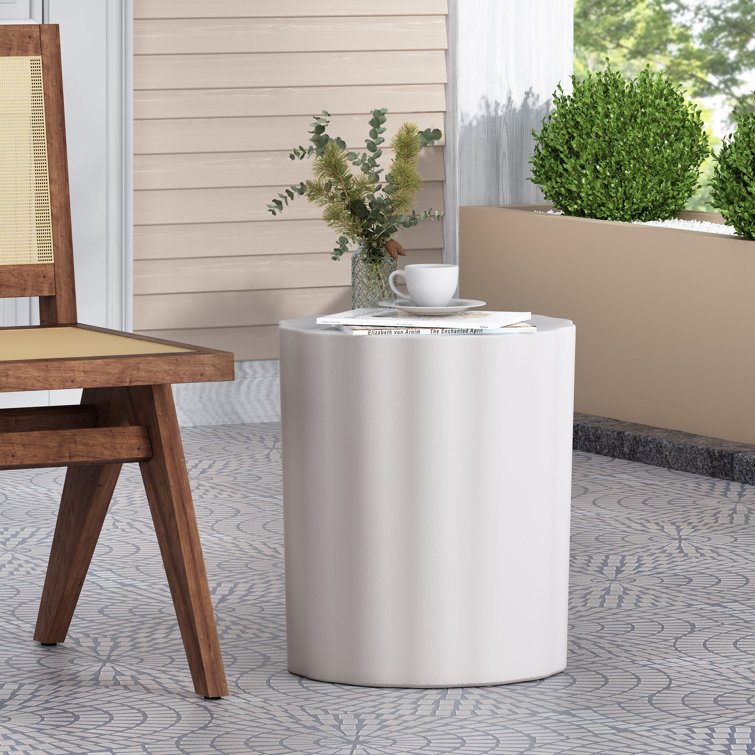 Hueber Outdoor Lightweight Concrete Side Table