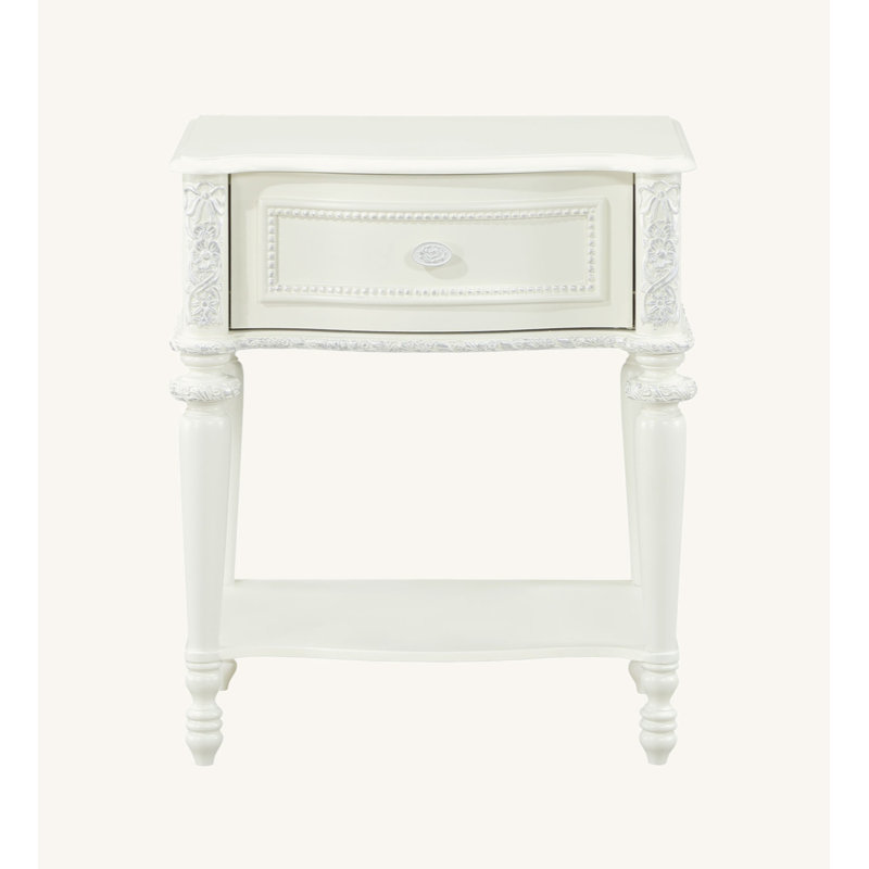 Lalo 1-Drawer Nightstand in Ivory