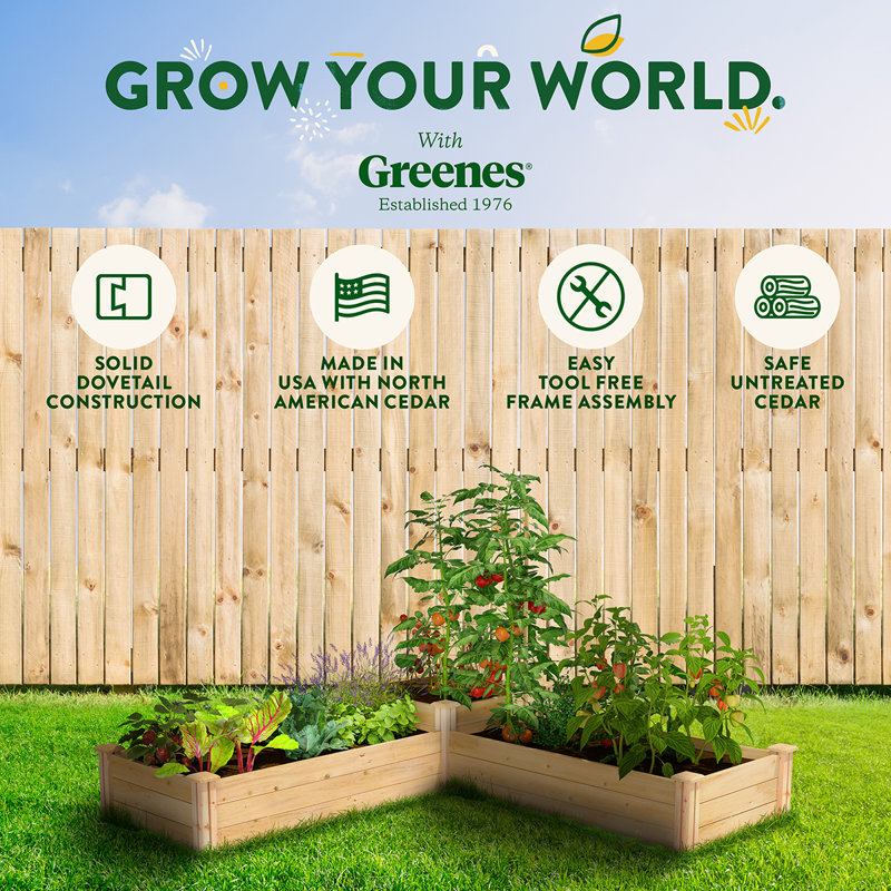Wood Raised Garden Bed, 14" H x 24" W x 120" D