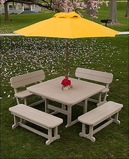 POLYWOOD® Park 50" Patio Dining Table, Sand