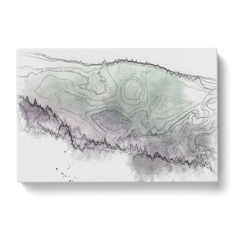 Foggy Forest - Wrapped Canvas Painting, 35cm H x 50cm W x 3cm D