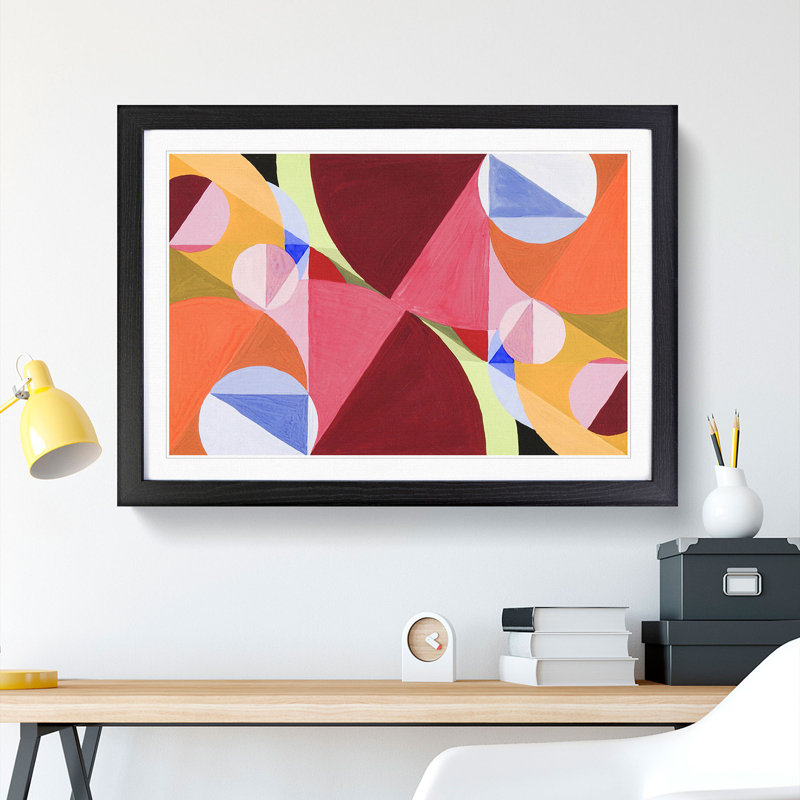 Broken by Perpendiculars by Joseph Schillinger - Picture Frame Graphic Art, 27cm H x 36cm W x 2cm D, Black