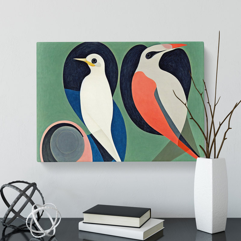 Two Abstract Birds - Wrapped Canvas, 35cm H x 50cm W x 3cm D