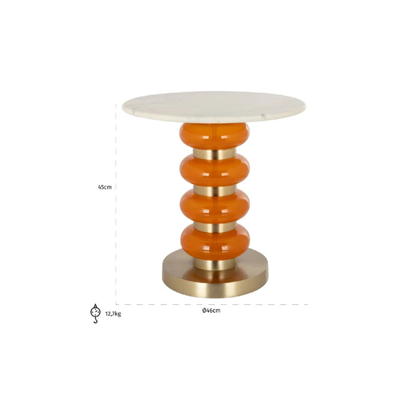 Table de bout en marbre, Orange