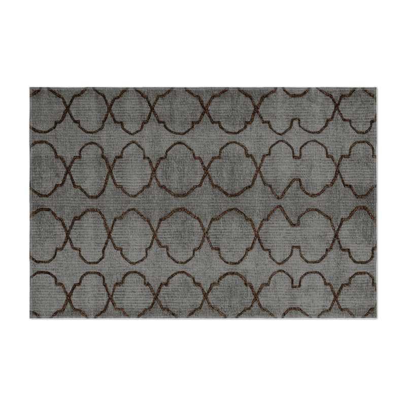 Tapis gris intérieur et extérieur Trellis, Rectangulaire 8 pi x 10 pi