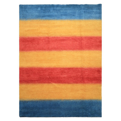 Tapis en laine noué à la main 8 po x 11 po Indo Gabbeh