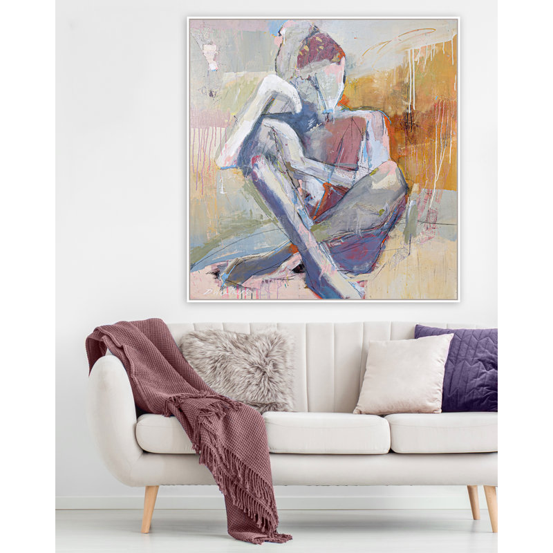 Fade Away Gray Print by Donna Weathers, White Floater Framed, 2725" H x 43.25" W