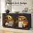 63'' Mid-Century Modern Arched Console Table, Wood Entryway Table With LED Lights & Storage