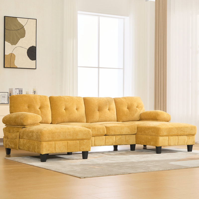 Canapés modulaires, Chenille - jaune