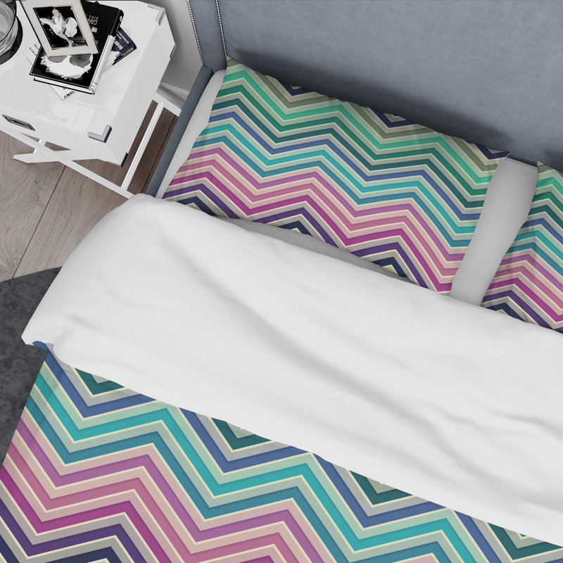 Ensemble de housse de couette en microfibre vert / rose / bleu 3 pièces
