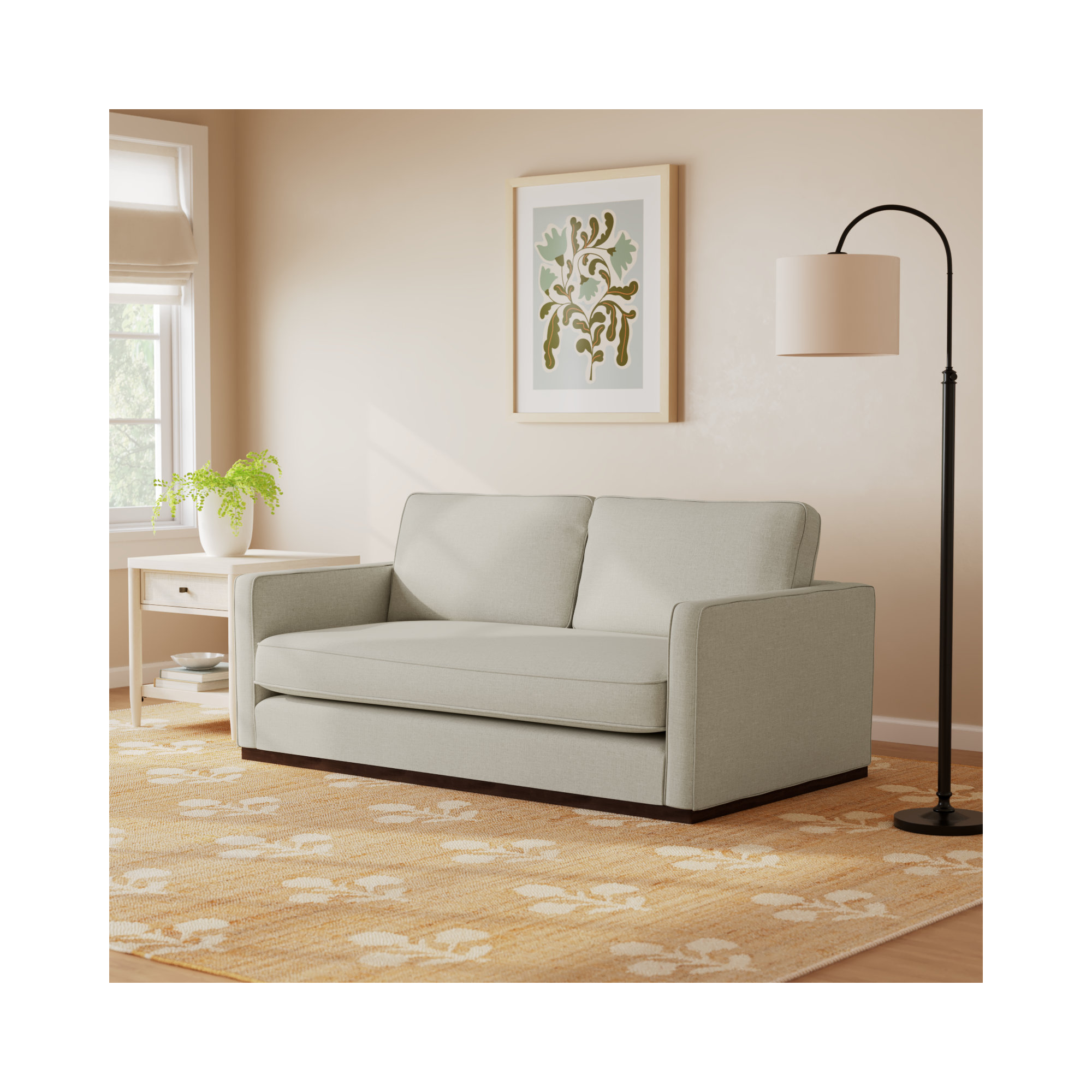 Bobbi 73'' Upholstered Loveseat , Effie Linen Performance Weave