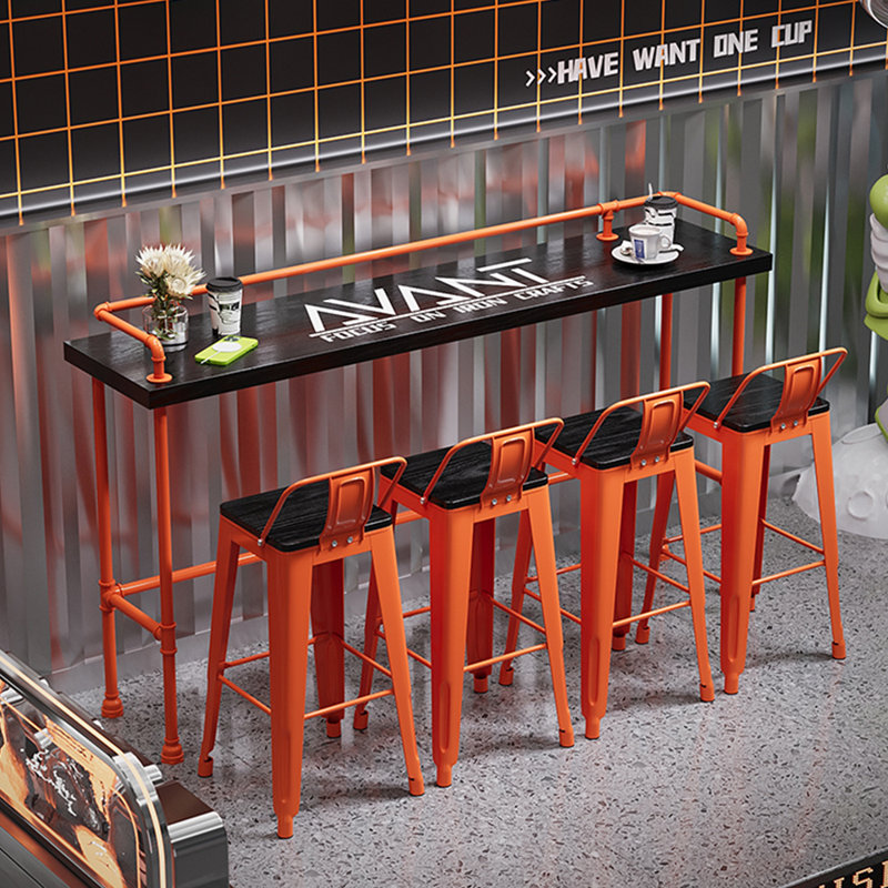 Ensemble de salle à manger 17,72 W Kalvyn, Orange, H 45,28 po x L 90,55 po x l 17,72 po