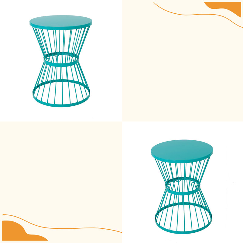 Table d'appoint en acier inoxydable 16 po, Teal