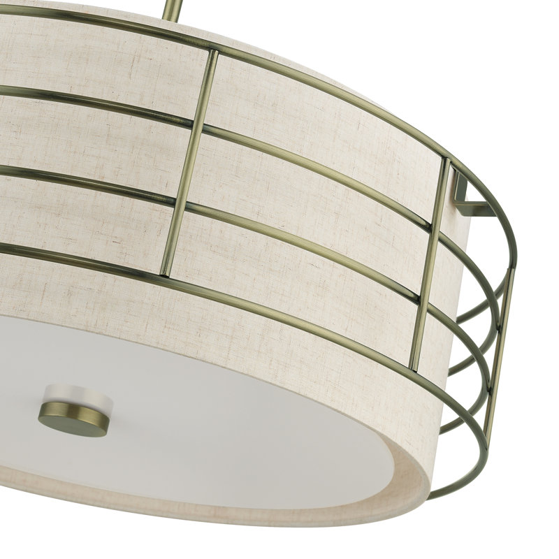 Niobrara 5 - Light Dimmable Drum Chandelier, Antique Brass