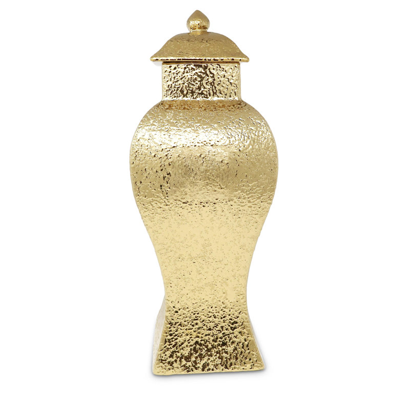 Hammered Gold Ginger Jar, 22" H x 8.60" W