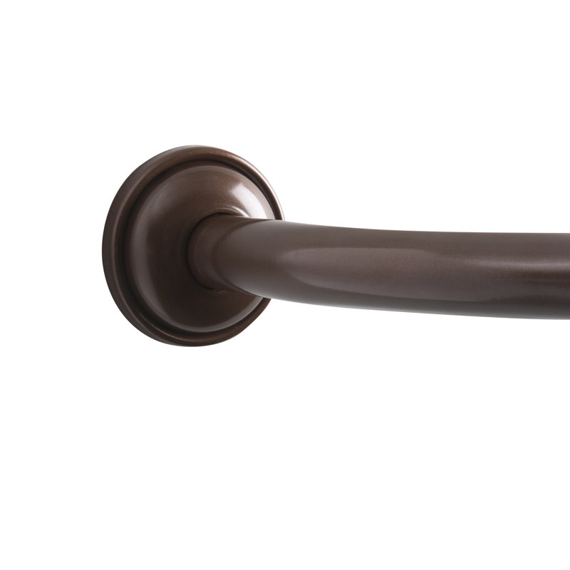 Tringle courbée fixe pour rideau de douche 72 "Espanola, Bronze huilé