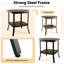Table de chevet en acier Gymax en brun / noir
