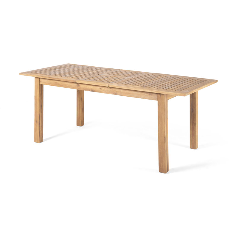 Table de salle à manger d'extérieur extensible en bois d'acacia, Naturel