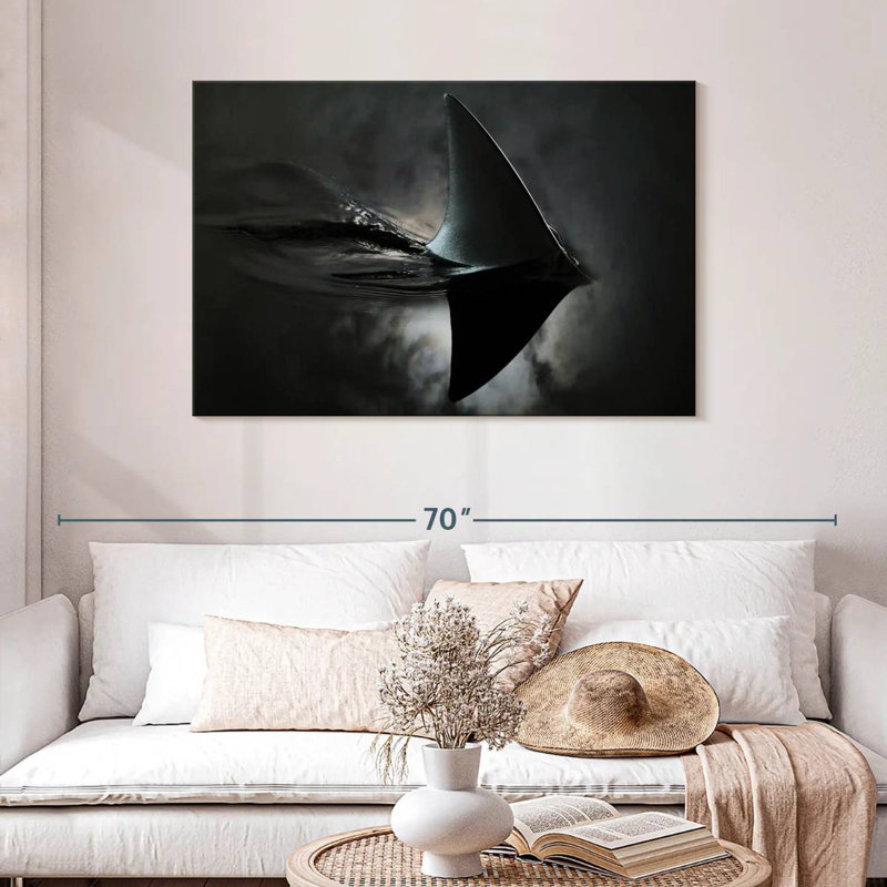 Brampt Shark In Dark Waters, 30" H x 45" W