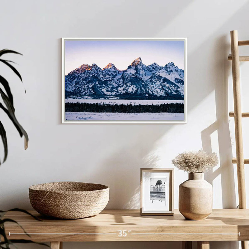Jackson Hole Grand Teton, Cadre flottant blanc, 19 po x 13 po