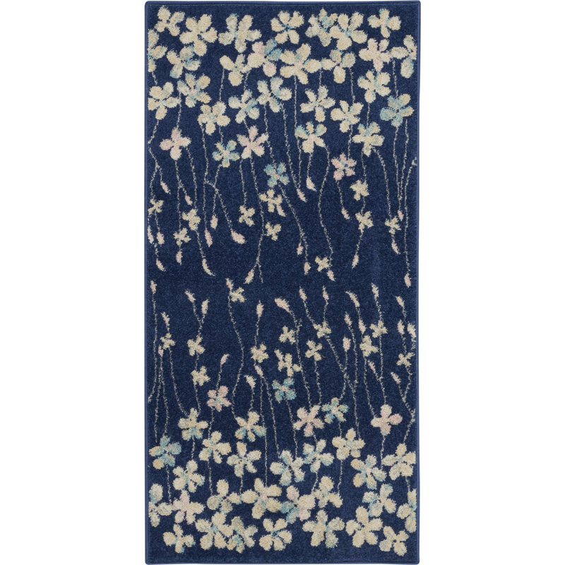 Tapis bleu marine Deedra, Rectangle 2 pi x 4 pi