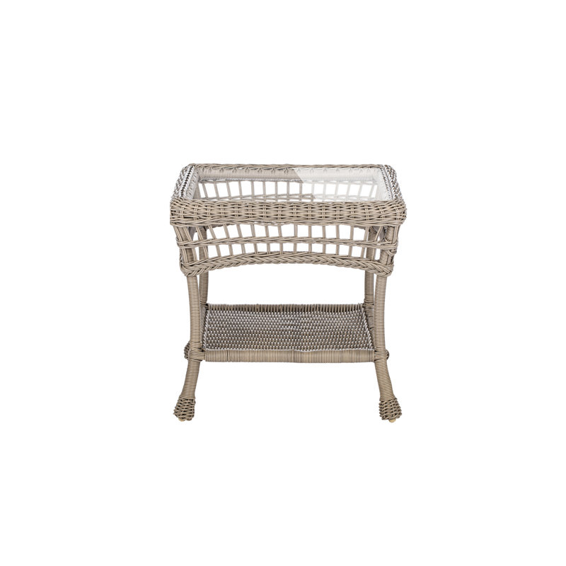 Denman Square Wicker Outdoor Side Table , 22.5'' in. W 22.5'' in. D