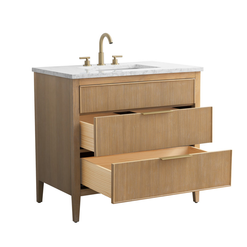 Emma 36" W Single Vanity, Classic Oak