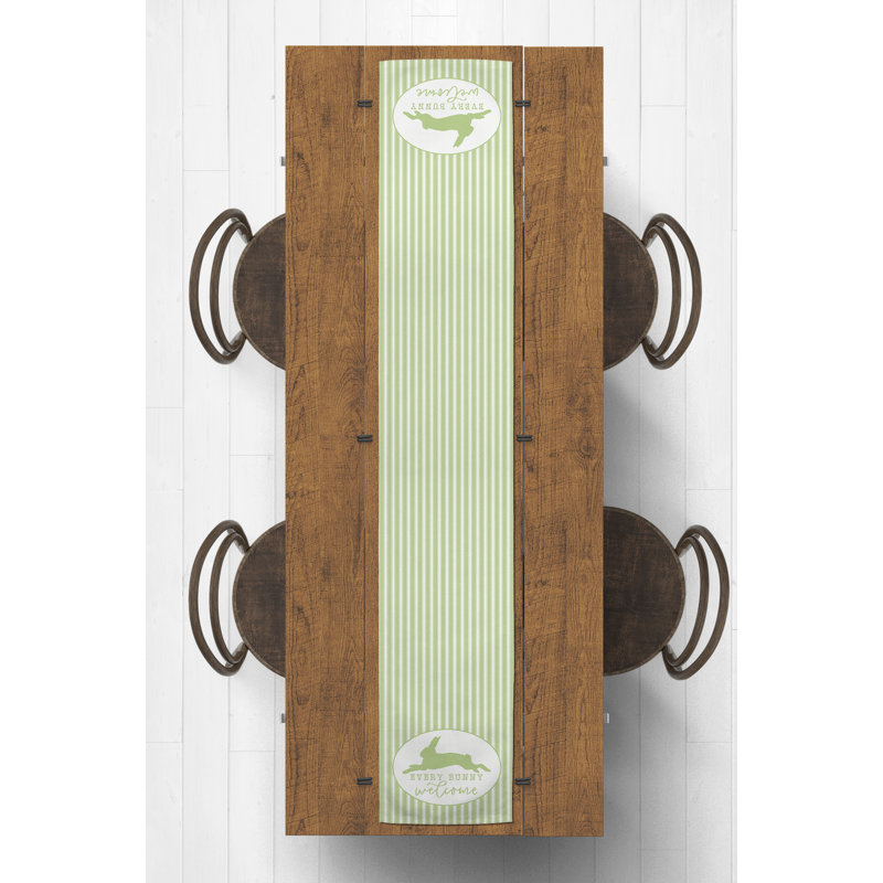Chemin de table à rayures chaque lapin welcome Jonesboro, 16 po x 72 po