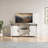 Tv Stand For Tvs Up To 70" with 2 Sliding Barn Doors and Built-In Charging Station-2124705848