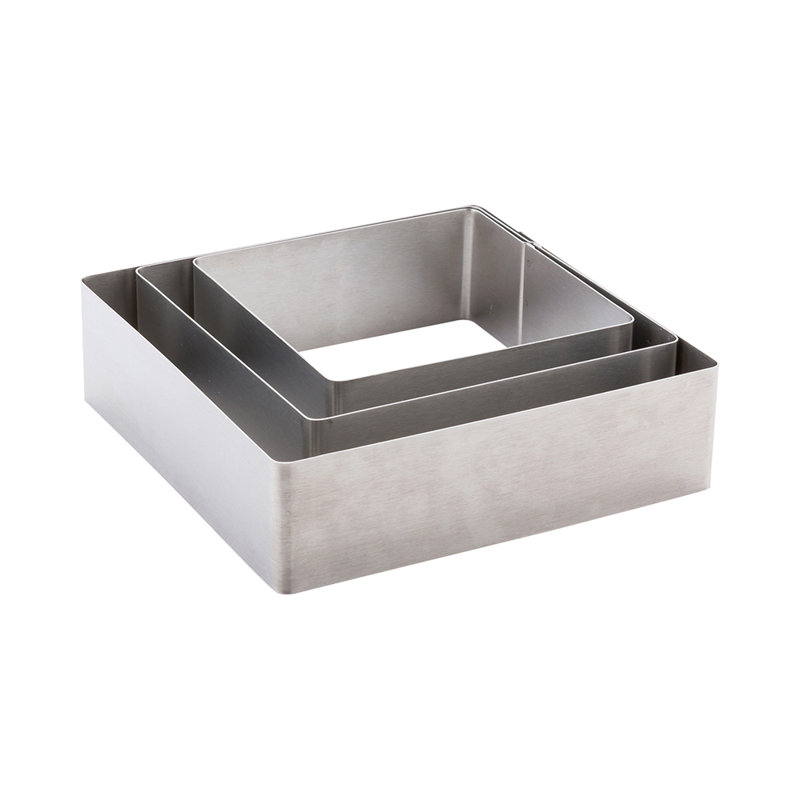 Ensemble d'emporte-pièces carré 7 pouces pour restaurantware-Pastry Tek, 1 emporte-pièce carré pour fondant emboîtable - 3 pièces, résistant à la corrosion, ensemble de quatre petits couteaux en métal, va au lave-vaisselle, pour les desserts et les gâteries