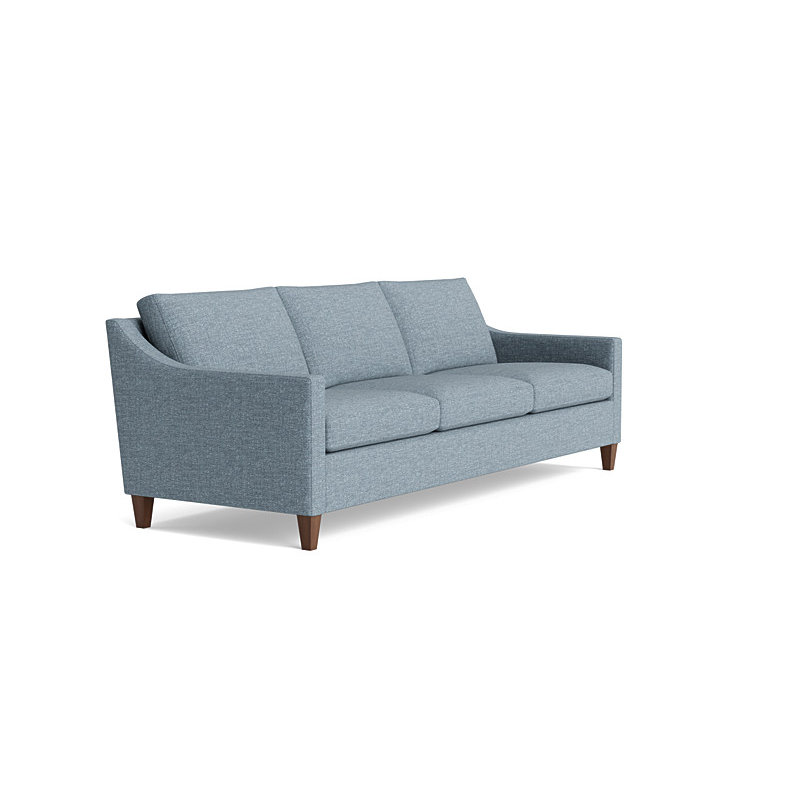 Vera Sofa (95"), Walnut Finish (Angled), Velvet - Beige