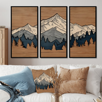 White And Brown Morocco Berber Mountains  - Mountains Wall Décor Set