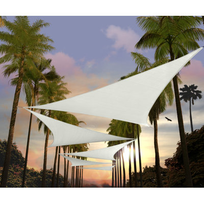 Amgo Triangle Sun Shade Sail with Hardware Kit and Rope 200 GSM, 95% UV Blockage