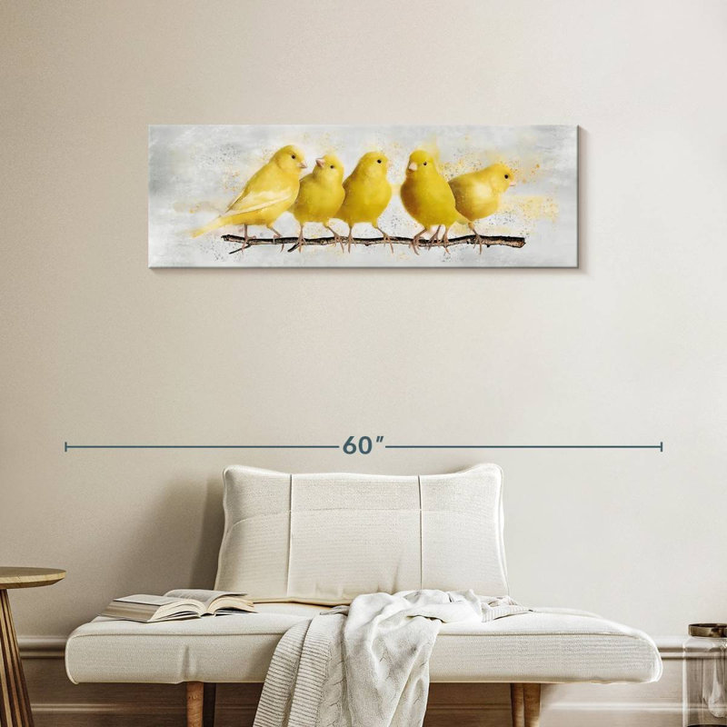 Canari jaune, H 14 po x l 42 po x P 1,25 po