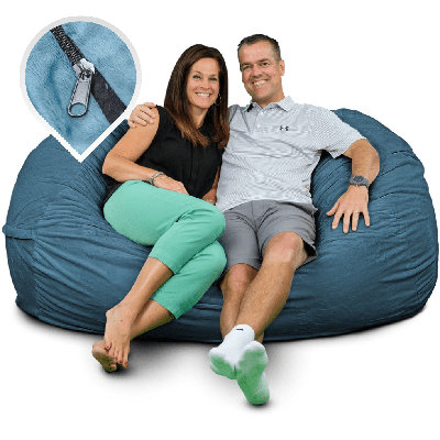  | 5.5 Ft Lounger Bean Bag Chair Replacement Cover Only | Removable Washable | Cover Only