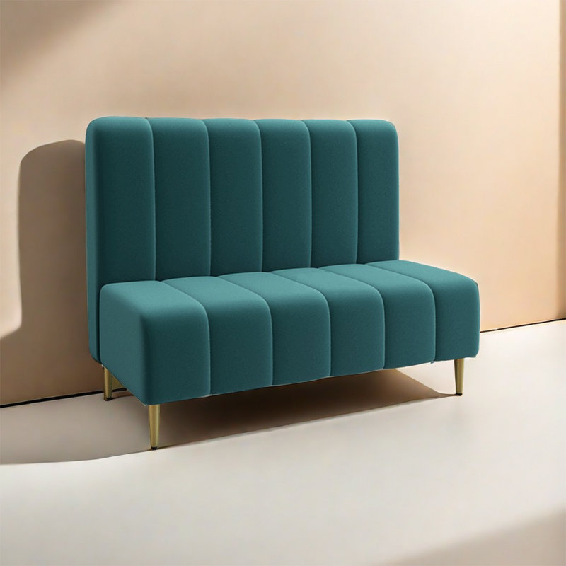 Banc rembourré en velours, Vert