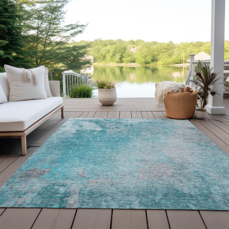 Alfonzo Stain Resistant Abstract Area Rug, Rectangle 8' x 10'